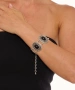 Kiraz Black Stoned Silver Plated Bracelet