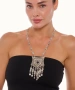 Kiraz Black Stoned Silver Plated Necklace