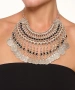 Kiraz Black Stoned Cleopatra Silver Plated Necklace