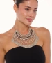 Kiraz Black Stoned Cleopatra Silver Plated Necklace
