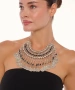 Kiraz Black Stoned Cleopatra Silver Plated Necklace