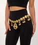 Kiraz Black Stoned Gold Plated Belt