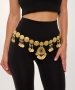 Kiraz Black Stoned Gold Plated Belt