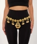 Kiraz Black Stoned Gold Plated Belt