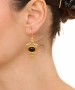 Kiraz Black Stoned Gold Plated Earring