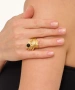Kiraz Black Stoned Gold Plated Ring