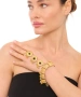 Kiraz Black Stoned Gold Plated Shahmaran Bracelet