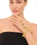 Kiraz Black Stoned Gold Plated Shahmaran Bracelet