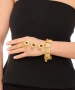 Kiraz Black Stoned Gold Plated Shahmaran Bracelet