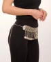 Kiraz Black Stoned Silver Plated Belt