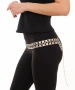 Kiraz Black Stoned Silver Plated Belt