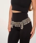 Kiraz Black Stoned Silver Plated Belt