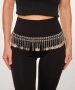 Kiraz Black Stoned Silver Plated Belt