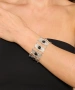 Kiraz Black Stoned Silver Plated Bracelet
