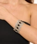 Kiraz Black Stoned Silver Plated Bracelet