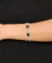 Kiraz Black Stoned Silver Plated Bracelet