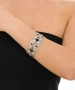 Kiraz Black Stoned Silver Plated Bracelet