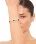 Kiraz Black Stoned Silver Plated Bracelet
