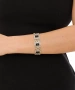 Kiraz Black Stoned Silver Plated Bracelet