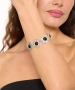 Kiraz Black Stoned Silver Plated Bracelet
