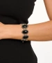 Kiraz Black Stoned Silver Plated Almond Bracelet