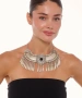 Kiraz Black Stoned Silver Plated Cleopatra Necklace