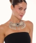 Kiraz Black Stoned Silver Plated Cleopatra Necklace