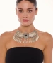 Kiraz Black Stoned Silver Plated Cleopatra Necklace