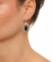 Kiraz Black Stoned Silver Plated Earring