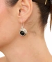 Kiraz Black Stoned Silver Plated Earring