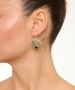 Kiraz Black Stoned Silver Plated Earring