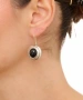 Kiraz Black Stoned Silver Plated Earring