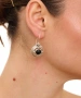 Kiraz Black Stoned Silver Plated Earring