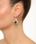 Kiraz Black Stoned Silver Plated Earring