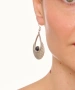 Kiraz Black Stoned Silver Plated Earring