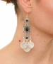 Kiraz Black Stoned Silver Plated Earring