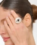 Kiraz Black Stoned Silver Plated Eye Ring