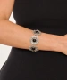 Kiraz Black Stoned Silver Plated Flower Bracelet