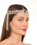 Kiraz Black Stoned Silver Plated Head Accessory