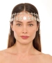 Kiraz Black Stoned Silver Plated Head Accessory