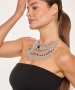 Kiraz Black Stoned Silver Plated Cleopatra Necklace