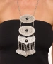 Kiraz Black Stoned Silver Plated Necklace
