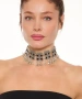 Kiraz Black Stoned Silver Plated Necklace