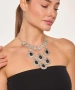 Kiraz Black Stoned Silver Plated Necklace