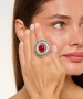 Kiraz Burgundy Stoned Silver Plated Ring