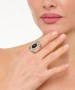 Kiraz Black Stoned Silver Plated Ring