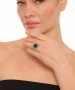 Kiraz Black Stoned Silver Plated Ring