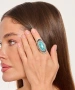 Kiraz Black Striped Turquoise Stoned Silver Plated Ring