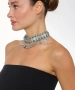 Kiraz Blue Beaded Silver Plated Choker