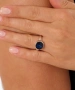 Kiraz Navy Blue Crystal Silver Plated Ring